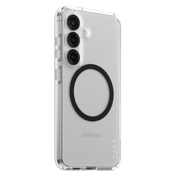 Etui Urban Combat z czarnym QI do Samsung Galaxy S25, Przezroczyste, PanzerGlass