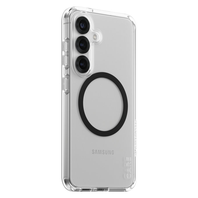 Etui Urban Combat z czarnym QI do Samsung Galaxy S25, Przezroczyste, PanzerGlass