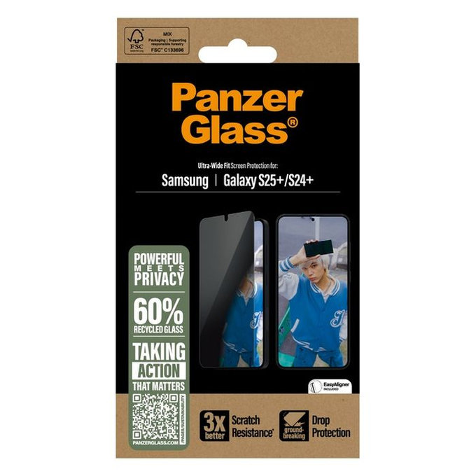 Szkło hartowane UWF z aplikatorem do Samsung S25+, Przezroczysty, Transparent, PanzerGlass