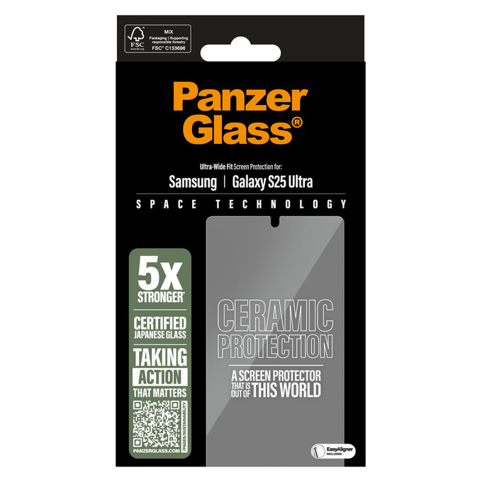Szkło hartowane UWF Ceramic z aplikatorem do Samsung Galaxy S25 Ultra, Przezroczyste, PanzerGlass