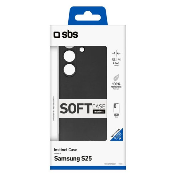 Etui do Samsung Galaxy S25, Instinct, Czarny, Black, SBS