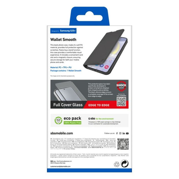 Etui do Samsung Galaxy S25+, Book Wallet Smooth, Czarny, Black, SBS