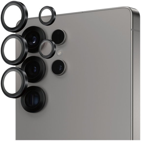 Osłona obiektywu aparatu Hoops do Samsung S25 Ultra, Czarne, PanzerGlass