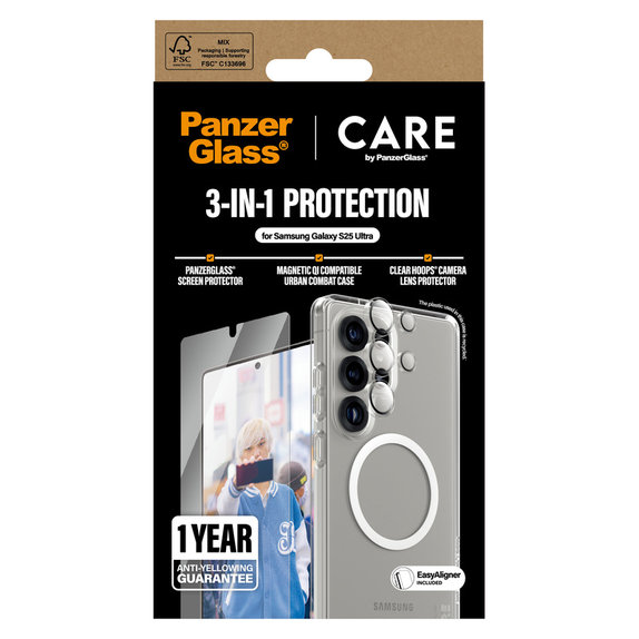 Bundle 3w1 do Samsung Galaxy S25 Ultra, PanzerGlass