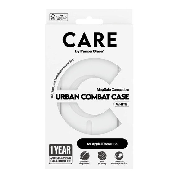Etui Urban Combat z MagSafe do iPhone 17e/16e, Białe, CARE