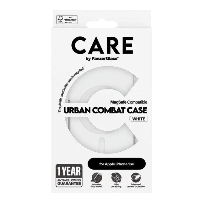Etui Urban Combat z MagSafe do iPhone 17e/16e, Białe, CARE