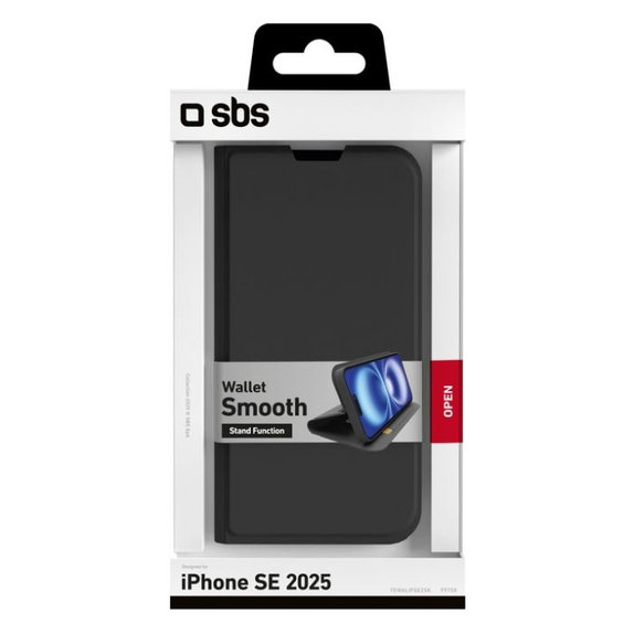 Etui do iPhone 16e, Book Wallet Smooth, Czarny, Black, SBS