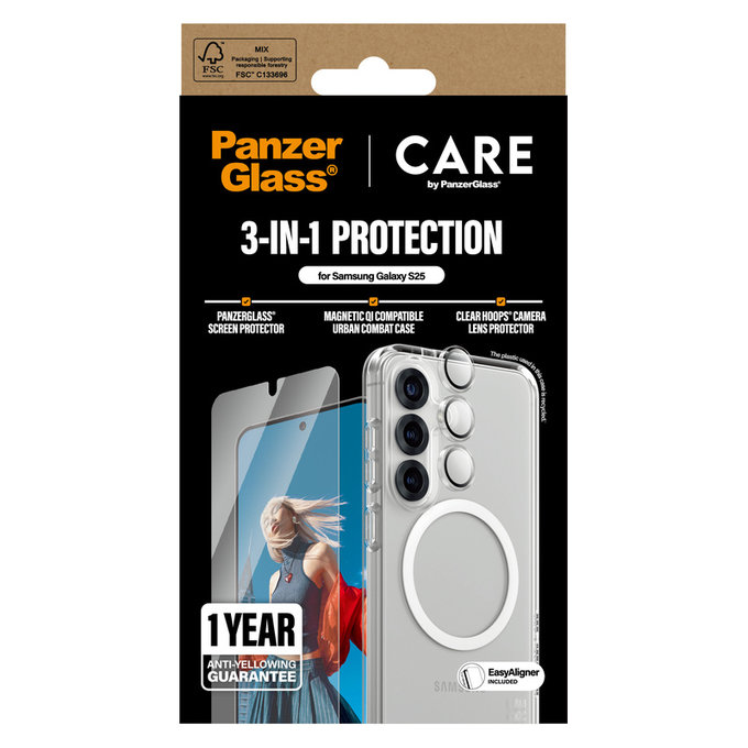 Bundle 3w1 do Samsung Galaxy S25, PanzerGlass