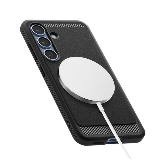 Etui z MagSafe Rugged Armor do Samsung Galaxy S25, Matte Black, Spigen