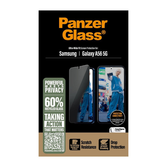 Szkło hartowane UWF Privacy do Samsung A56 5G, Przezroczysty, PanzerGlass