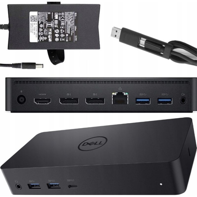 Stacja dokująca (USB-C) do Dell D6000, 130W Adapter, Refurbished