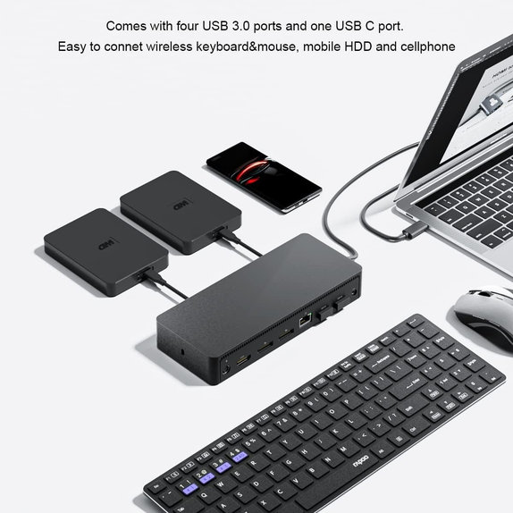 Stacja dokująca (USB-C) do Dell D6000, 130W Adapter, Refurbished