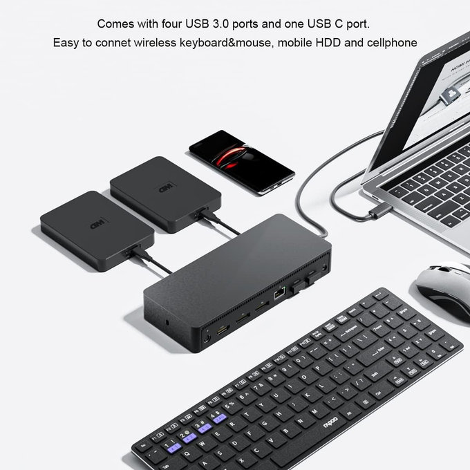 Stacja dokująca (USB-C) do Dell D6000, 130W Adapter, Refurbished