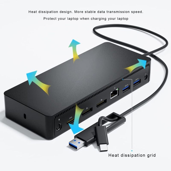 Stacja dokująca (USB-C) do Dell D6000, 130W Adapter, Refurbished