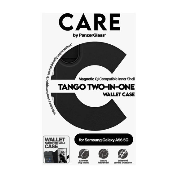 Etui Wallet Tango Two-In-One do Samsung A56 5G, Czarny, PanzerGlass