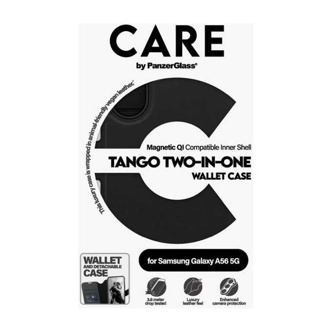 Etui Wallet Tango Two-In-One do Samsung A56 5G, Czarny, PanzerGlass