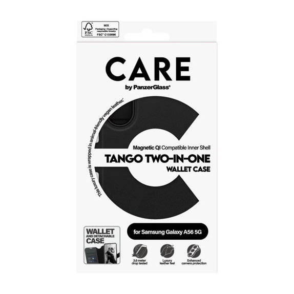 Etui Wallet Tango Two-In-One do Samsung A56 5G, Czarny, PanzerGlass