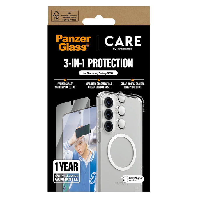 Bundle 3w1 do Samsung Galaxy S25+, PanzerGlass