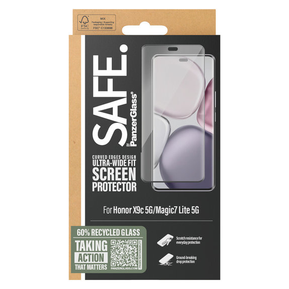 Szkło hartowane UWF do Honor X9c 5G/Magic7 Lite 5G, Czarne, SAFE by PanzerGlass