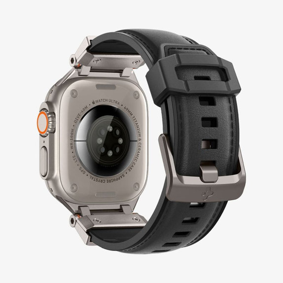 Pasek Durapro Armor PU do Apple Watch (42, 44, 45, 49mm), Czarny, Black, Spigen