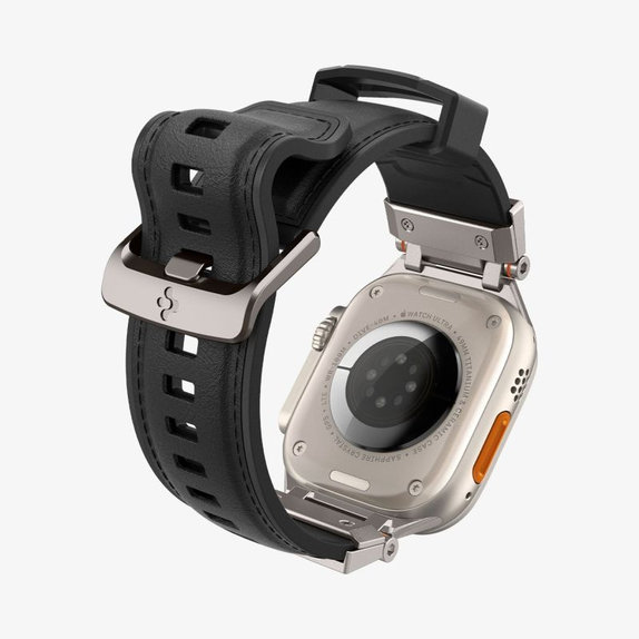 Pasek Durapro Armor PU do Apple Watch (42, 44, 45, 49mm), Czarny, Black, Spigen