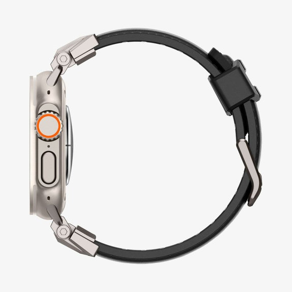 Pasek Durapro Armor PU do Apple Watch (42, 44, 45, 49mm), Czarny, Black, Spigen