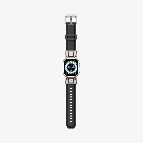 Pasek Durapro Armor PU do Apple Watch (42, 44, 45, 49mm), Czarny, Black, Spigen
