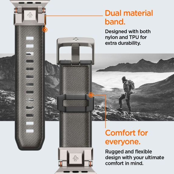 Pasek Durapro Armor do Apple Watch (42, 44, 45, 49mm), Szary, Gray, Spigen