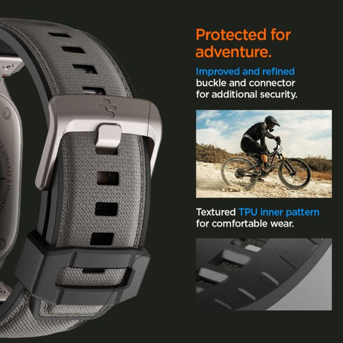 Pasek Durapro Armor do Apple Watch (42, 44, 45, 49mm), Szary, Gray, Spigen