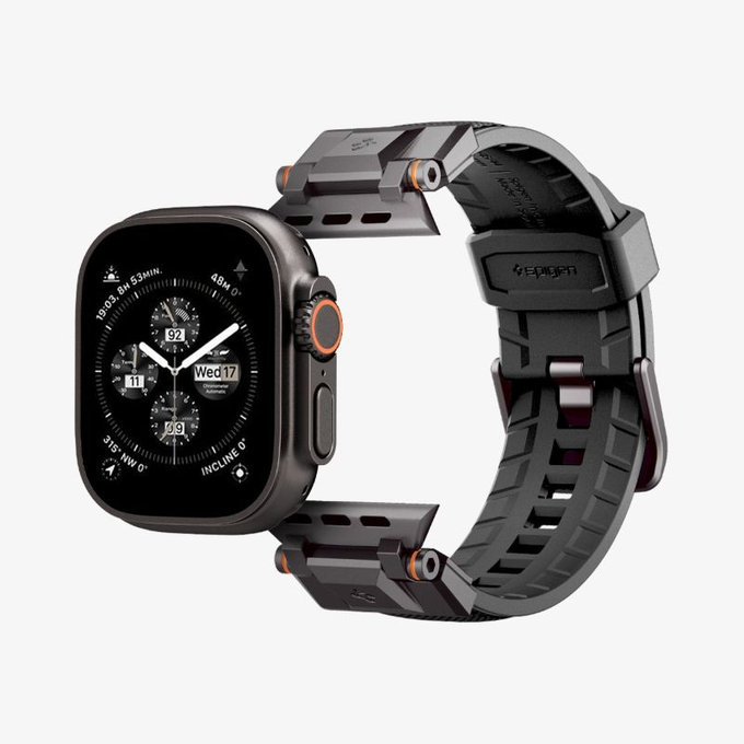 Pasek Durapro Armor do Apple Watch (42, 44, 45, 49mm), Black Edition, Spigen