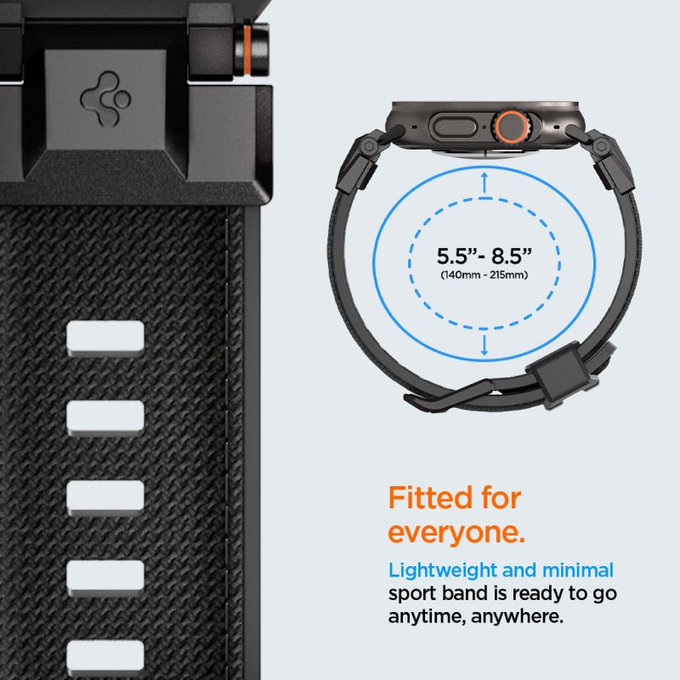 Pasek Durapro Armor do Apple Watch (42, 44, 45, 49mm), Black Edition, Spigen