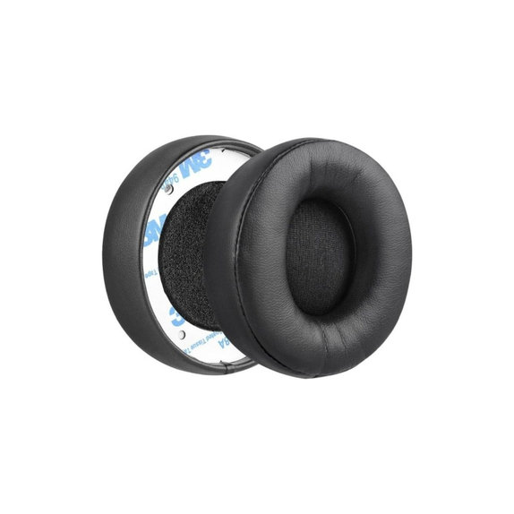 Zapasowe nauszniki do Beats Solo Pro, Wireless, pianka memory + skóra PU, Czarny, Black, 1 para