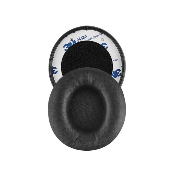 Zapasowe nauszniki do Beats Solo Pro, Wireless, pianka memory + skóra PU, Czarny, Black, 1 para