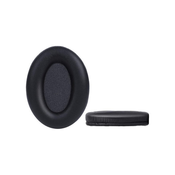 Zapasowe nauszniki do Sony WH-1000XM3, pianka memory + skóra PU, Czarny, Black, 1 para