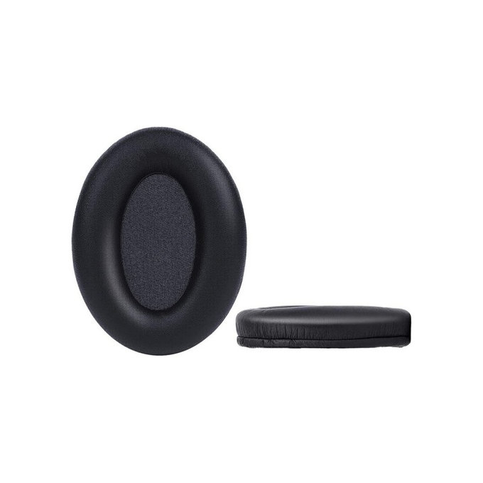 Zapasowe nauszniki do Sony WH-1000XM3, pianka memory + skóra PU, Czarny, Black, 1 para