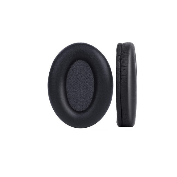Zapasowe nauszniki do Sony WH-1000XM3, pianka memory + skóra PU, Czarny, Black, 1 para