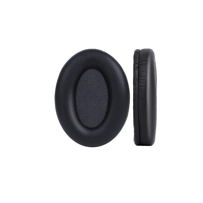 Zapasowe nauszniki do Sony WH-1000XM3, pianka memory + skóra PU, Czarny, Black, 1 para