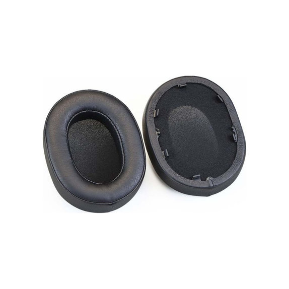 Zapasowe nauszniki do Sony WH-1000XM5, pianka memory i skóra PU, Czarny, Black, 1 para