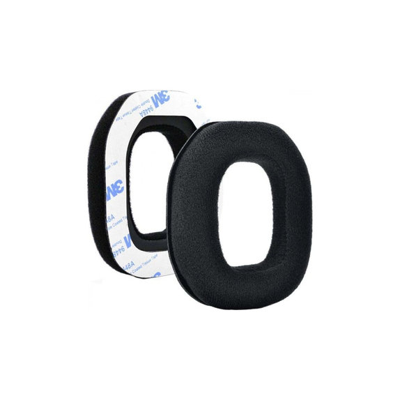 Zapasowe nauszniki do Logitech Astro A40, A50, pianka memory i tkanina, Czarny, Black, 1 para