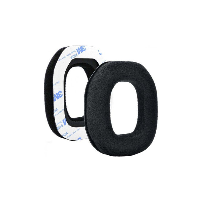 Zapasowe nauszniki do Logitech Astro A40, A50, pianka memory i tkanina, Czarny, Black, 1 para