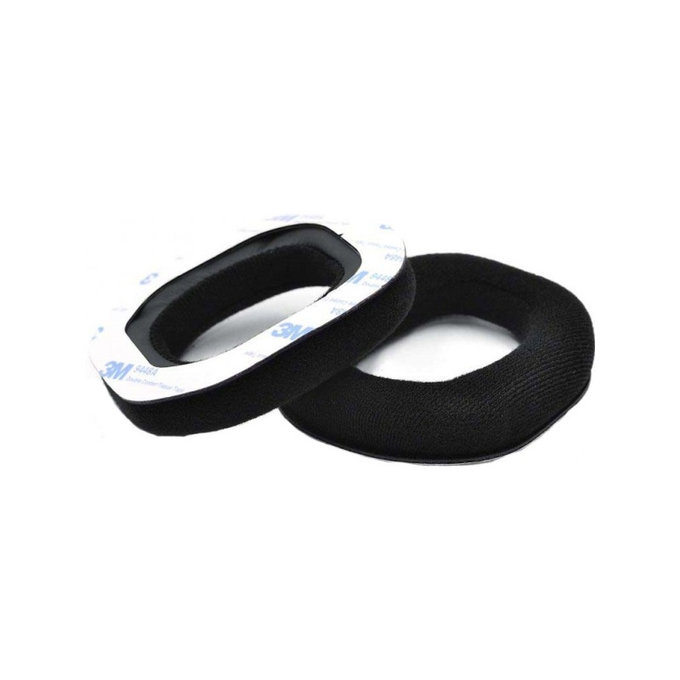 Zapasowe nauszniki do Logitech Astro A40, A50, pianka memory i tkanina, Czarny, Black, 1 para