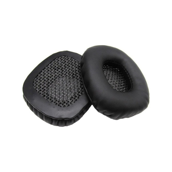 Zapasowe nauszniki do Marshall Major I, II, pianka memory i skóra PU, Czarny, Black, 1 para