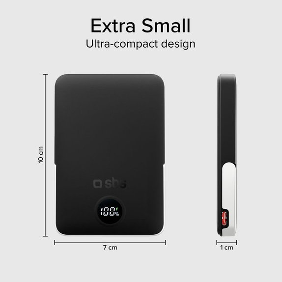 PowerBank 5000mAh, 20W, Power Delivery, Mag Stand, Czarny, Black, SBS