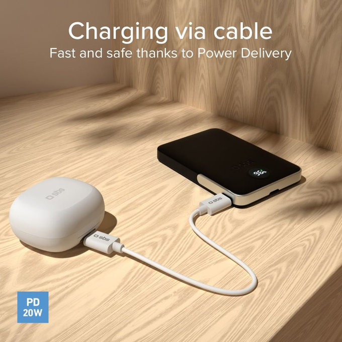 PowerBank 5000mAh, 20W, Power Delivery, Mag Stand, Czarny, Black, SBS