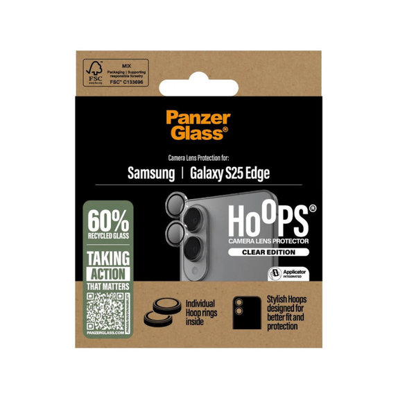 Osłona obiektywu aparatu Hoops do Samsung S25 Edge, Przezroczyste, PanzerGlass