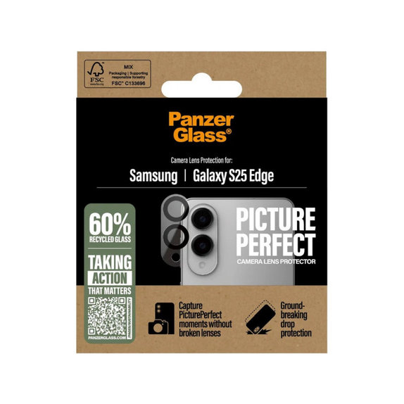 Osłona obiektywu aparatu PicturePerfect do Samsung S25 Edge, Czarne, PanzerGlass