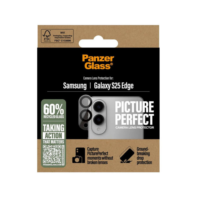 Osłona obiektywu aparatu PicturePerfect do Samsung S25 Edge, Czarne, PanzerGlass