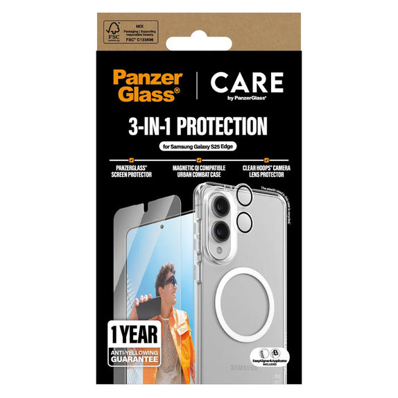 Bundle 3w1 do Samsung Galaxy S25 Edge, PanzerGlass