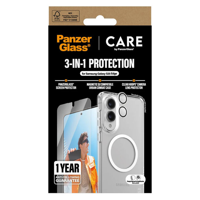 Bundle 3w1 do Samsung Galaxy S25 Edge, PanzerGlass