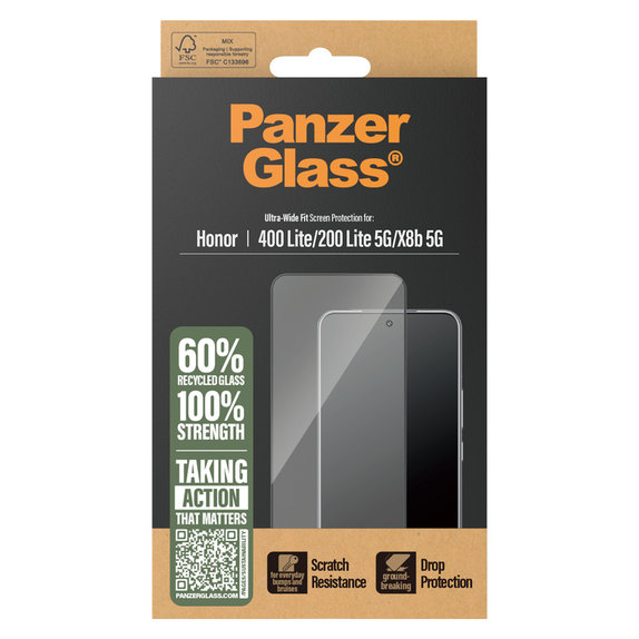 Szkło hartowane UWF do Honor 400 Lite, Czarne, PanzerGlass